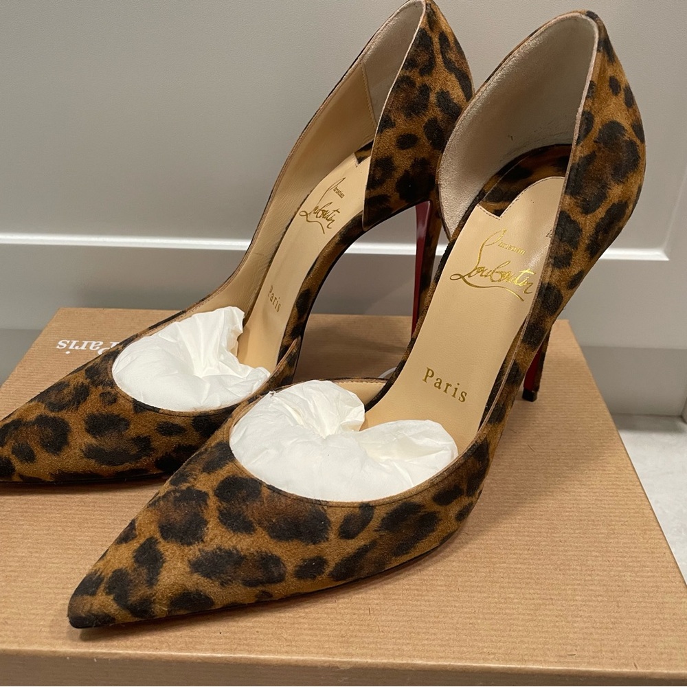 Louboutin Iriza 100 Leopard print size 38.5
